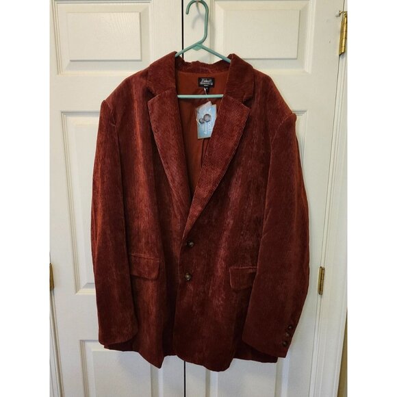 New Men Abbott Elementary RustBig & TallCorduroy Blazer Jacket Size 3XLT